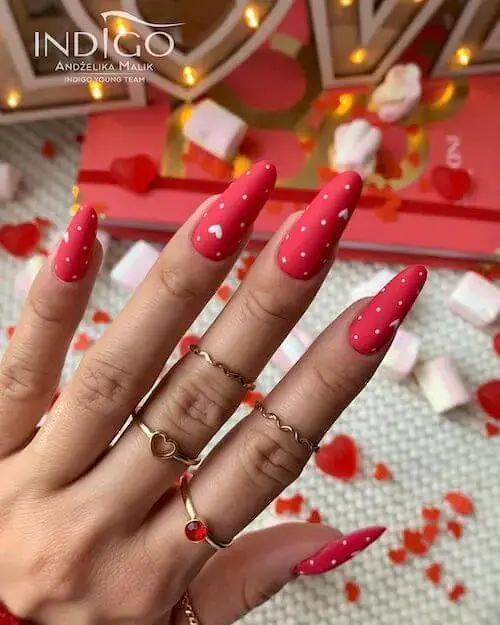 Chic Red and White Nail Art Designs for Valentine’s Day