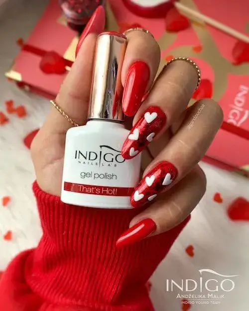 Chic Red and White Nail Art Designs for Valentine’s Day