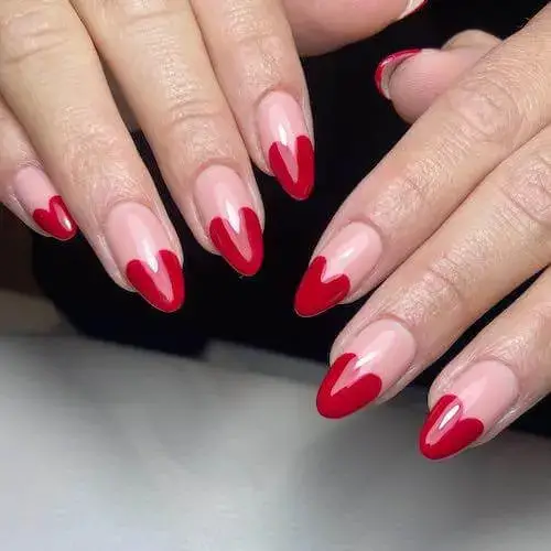 Classic and Elegant Red French Tips Valentine's Day Nail Ideas