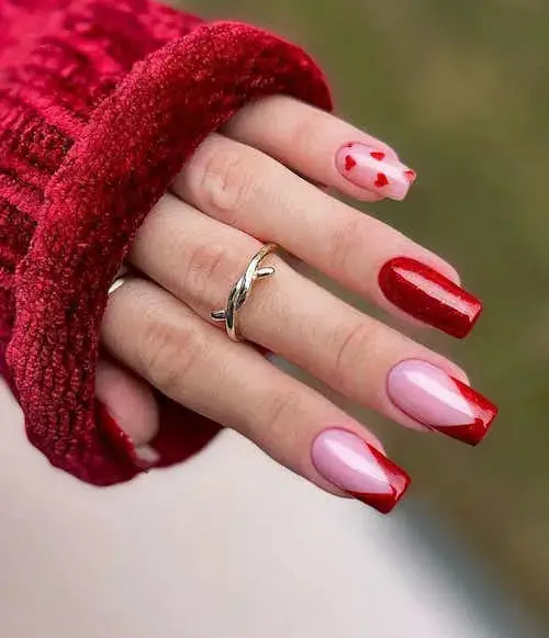 Adorable Red Heart Nails to Express Your Love on Valentine’s Day