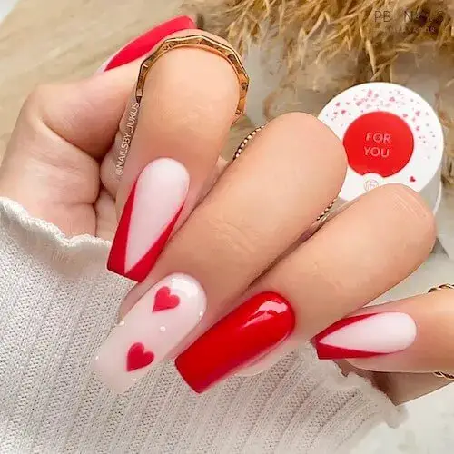 Adorable Red Heart Nails to Express Your Love on Valentine’s Day