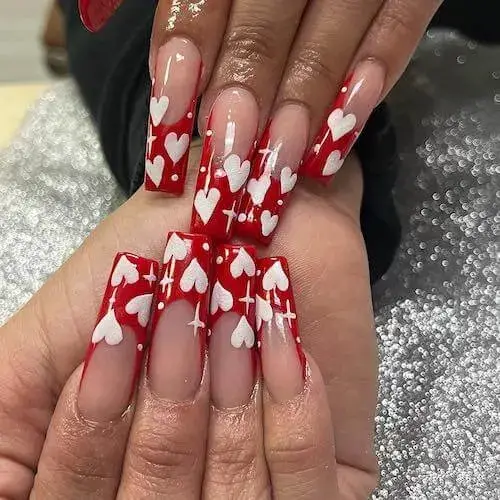 Seductive Red Long Nails Perfect for Valentine's Day