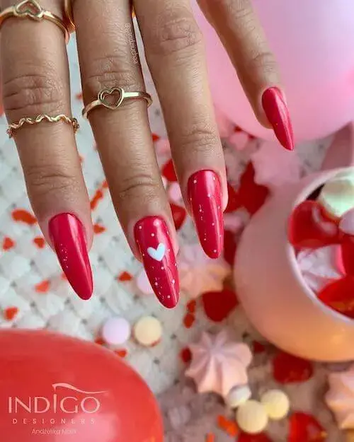 Seductive Red Long Nails Perfect for Valentine's Day