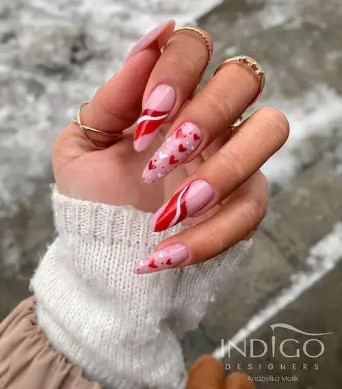 Seductive Red Long Nails Perfect for Valentine's Day