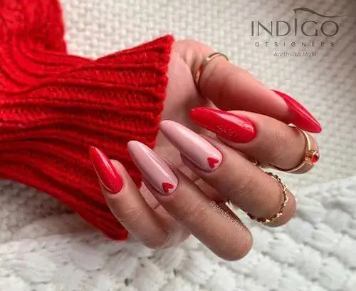 Adorable Red Heart Nails to Express Your Love on Valentine’s Day