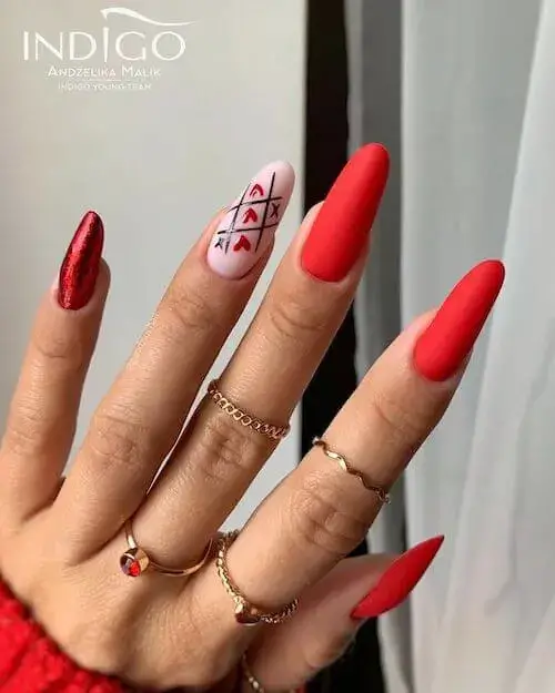 Matte Red Valentine's Day Nail Ideas: Timeless Elegance with a Modern Twist