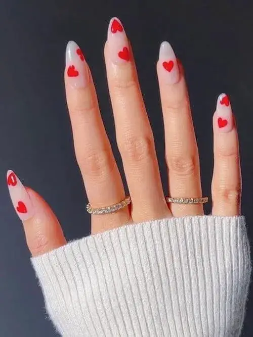 Adorable Red Heart Nails to Express Your Love on Valentine’s Day