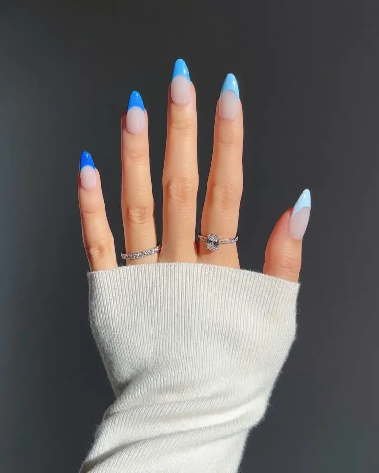 Winter Freshness: Blue Tips Nail Designs