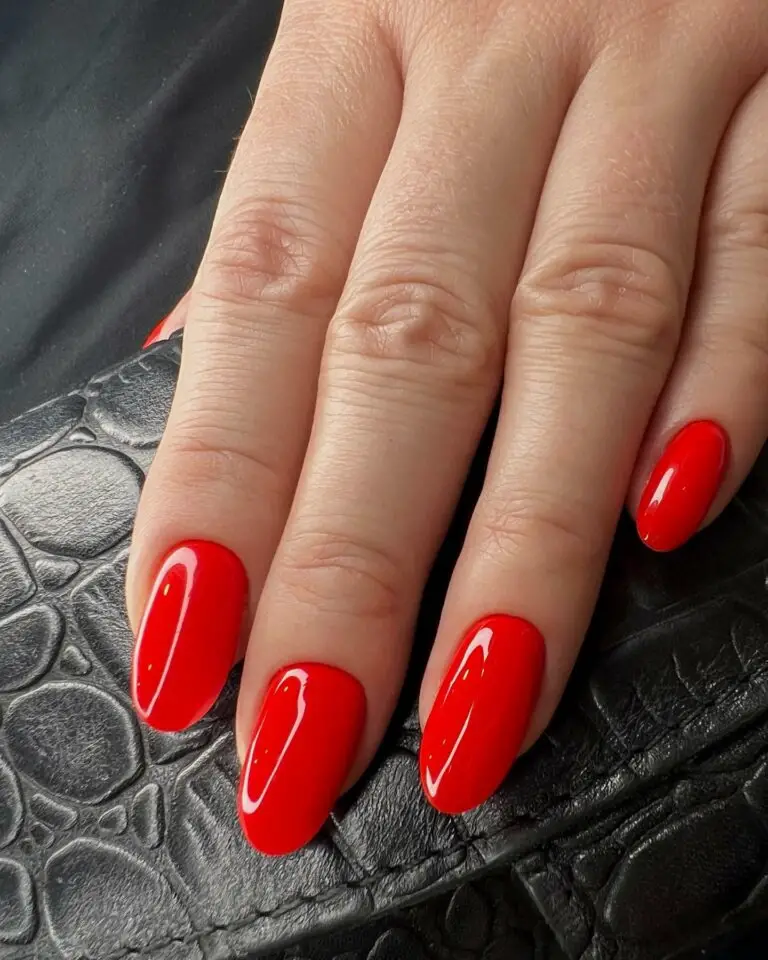 Timeless Charm: Fire Red Winter Nails