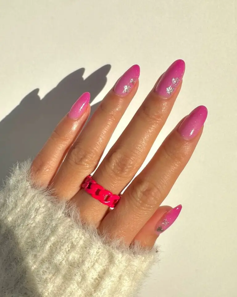 Burst of Brightness: Hot Pink Winter Nails