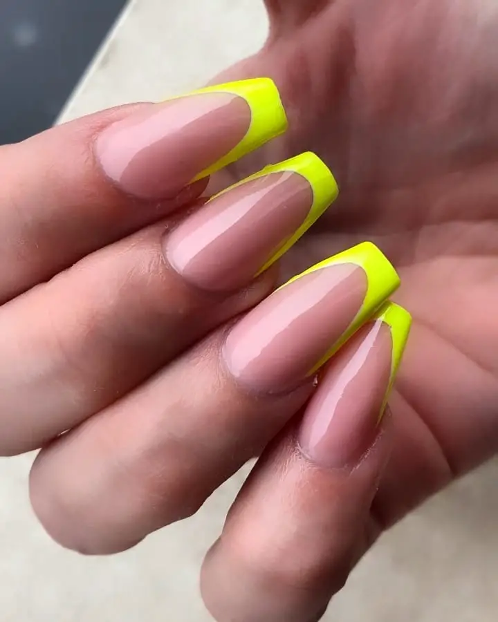 A Subtle Touch of Neon Yellow Elegance - Nail Art Ideas