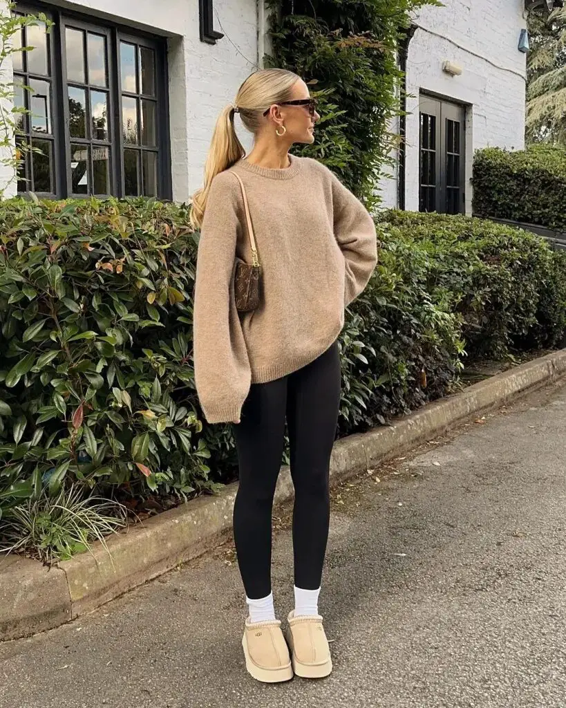 Snug and Warm: Cozy Sweater with Leggings