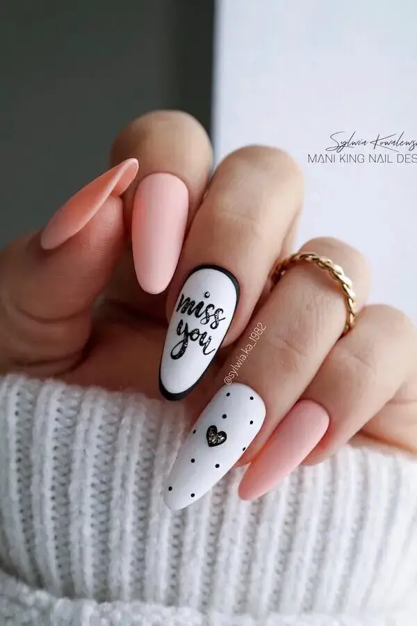 Elegance in Pink: Explore Stunning Pink and White Valentine's Nails