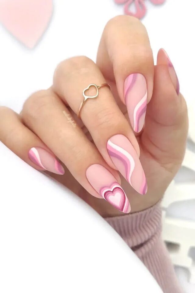 Long-lasting Love: Pink Long Valentine’s Day Manicure Ideas