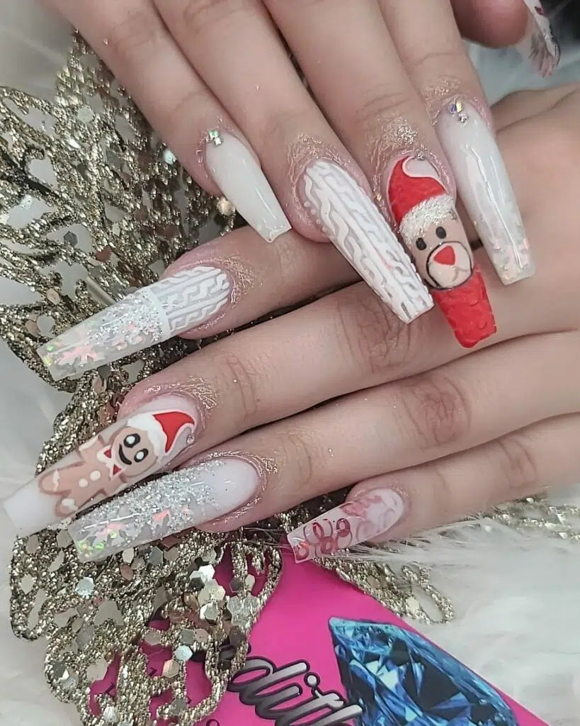 Sweater Weather Vibes: Christmas Coffin Nails