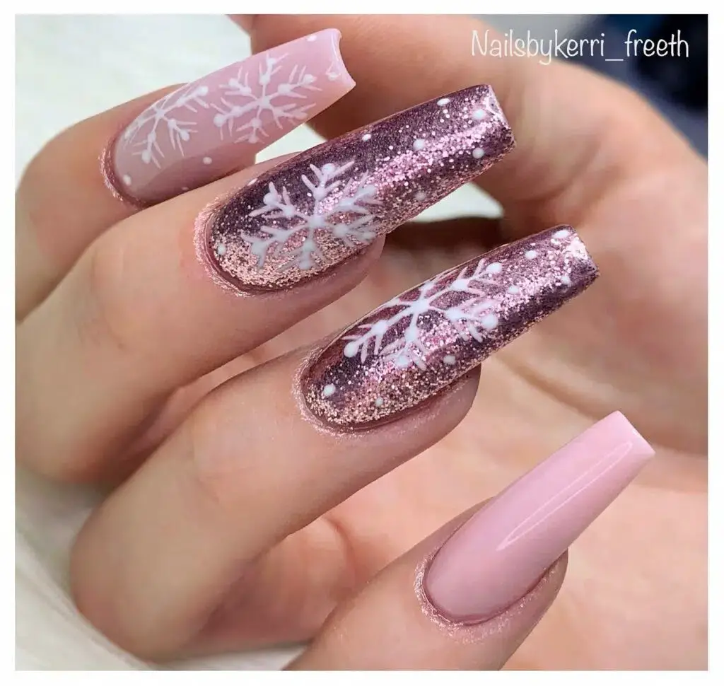 Blush Pink Delight: Christmas Nail Trends