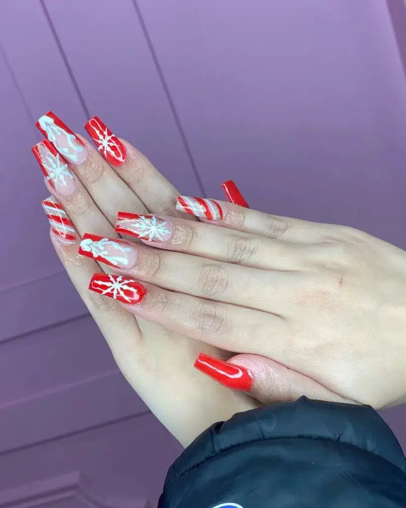 Merry and Bright Elegance: Christmas Coffin Nails