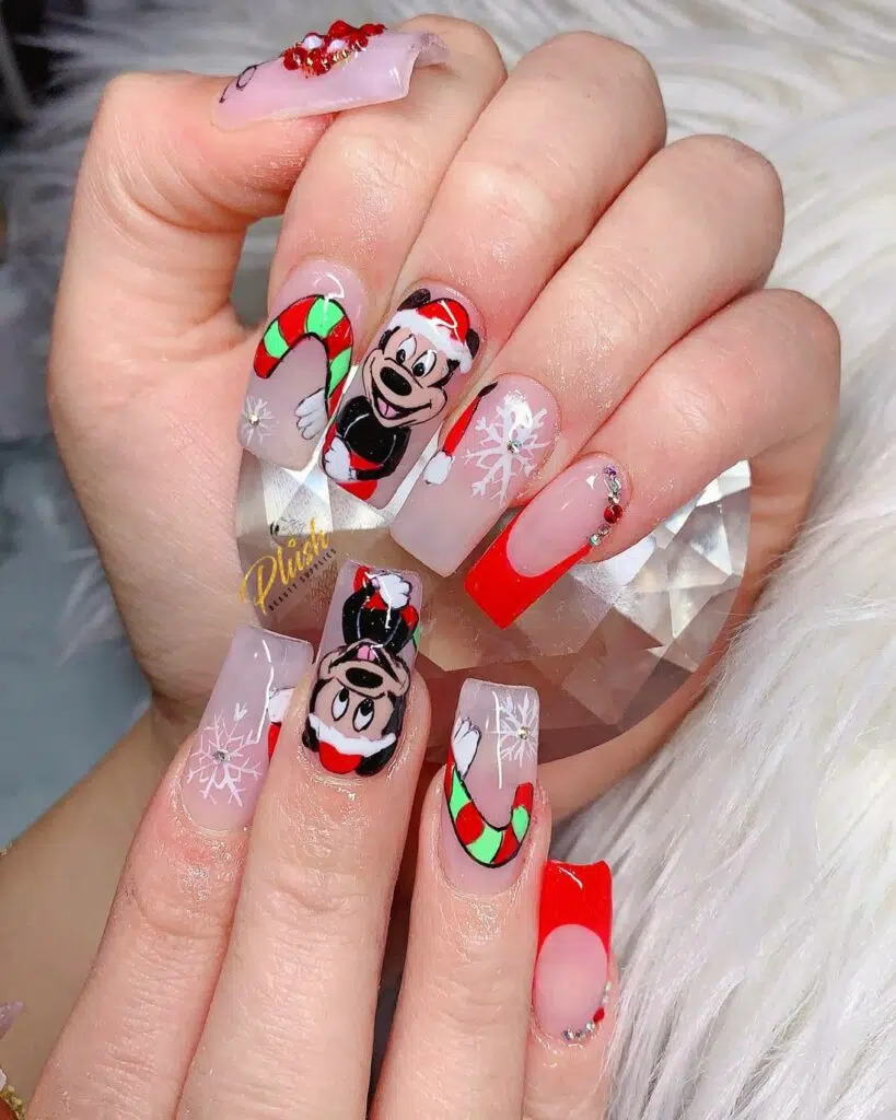 Mickey Mouse Magic: Christmas Nail Art