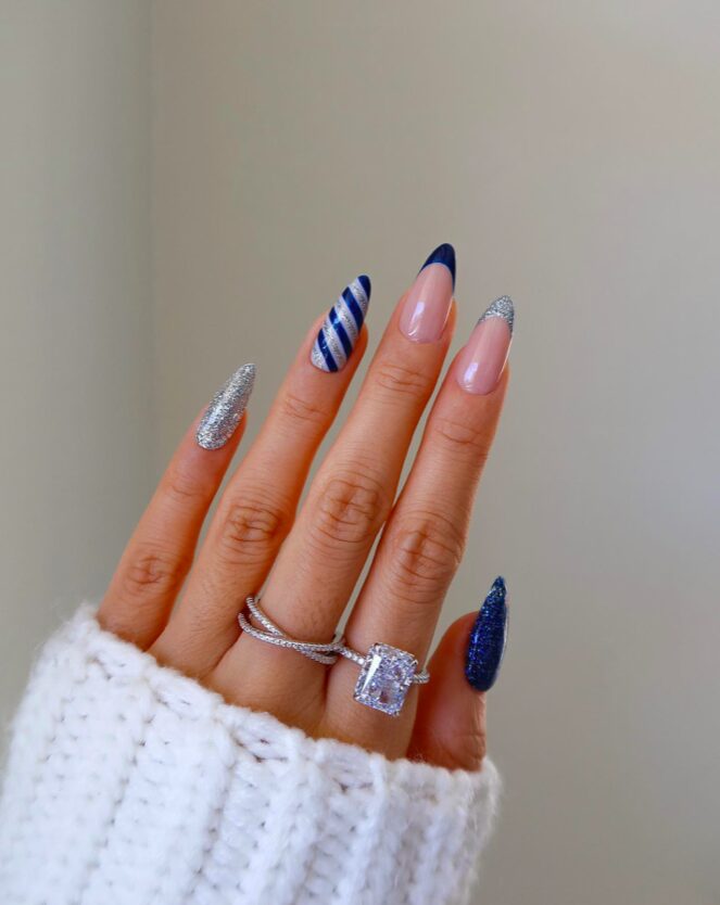 Vivian's Frozen Vibes: Icy Blue Winter Nails