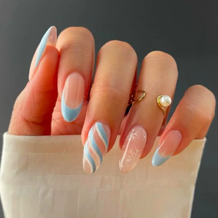 Aby's Hints of Blue: Subtle Winter Nail Charms