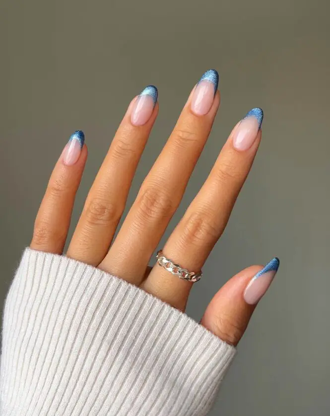 All That Glitters: Alison's Glamorous Winter Blue Nail Designs