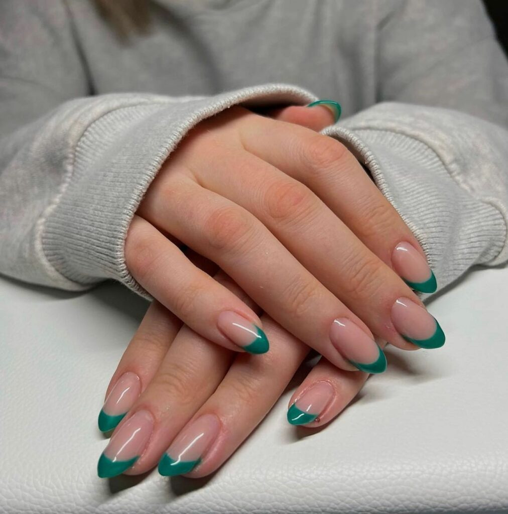 Timeless Classic: Forest Green French Manicure