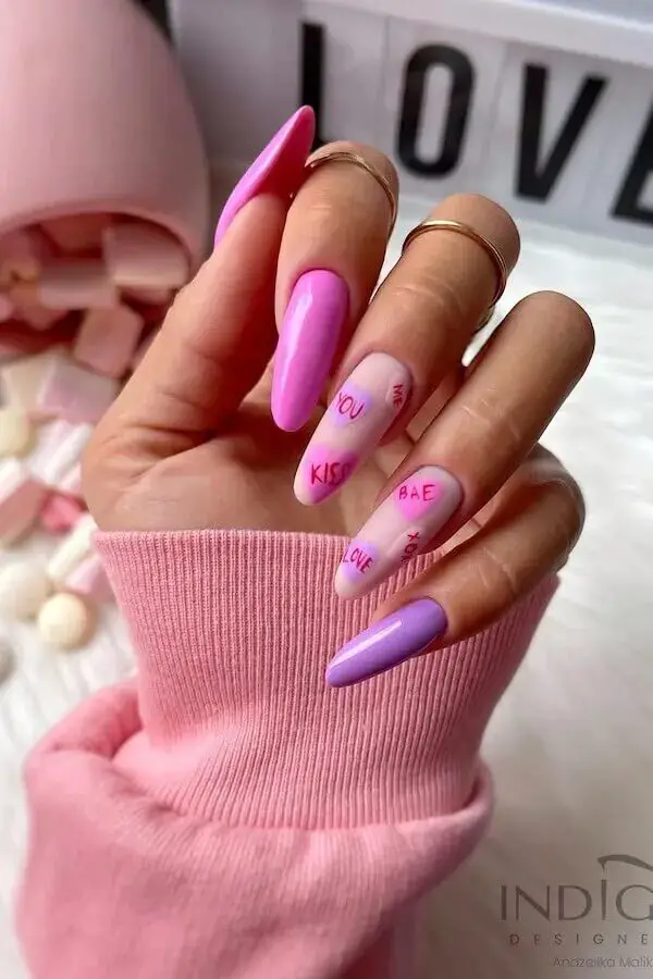 Long-lasting Love: Pink Long Valentine’s Day Manicure Ideas