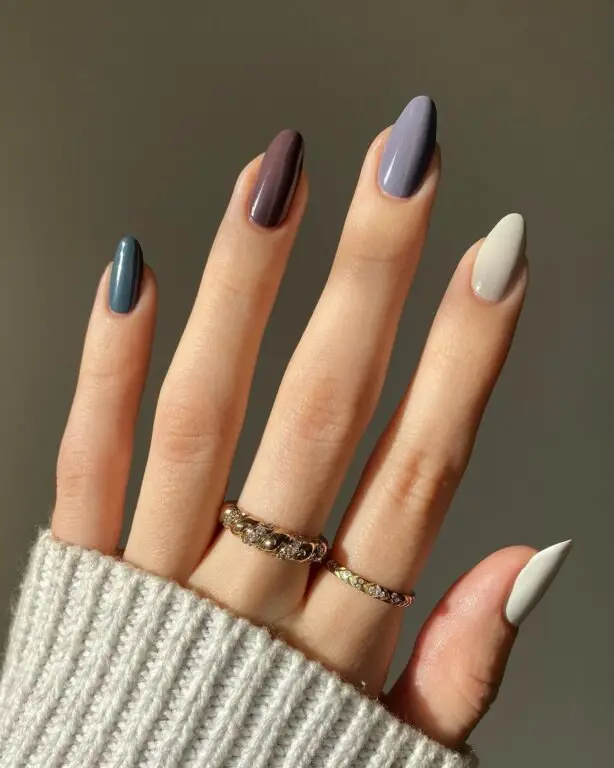 45+ Stunning January Nail ideas 2024: Winter Hues Nail Designs by Stefanie – Seasonal Color Palette