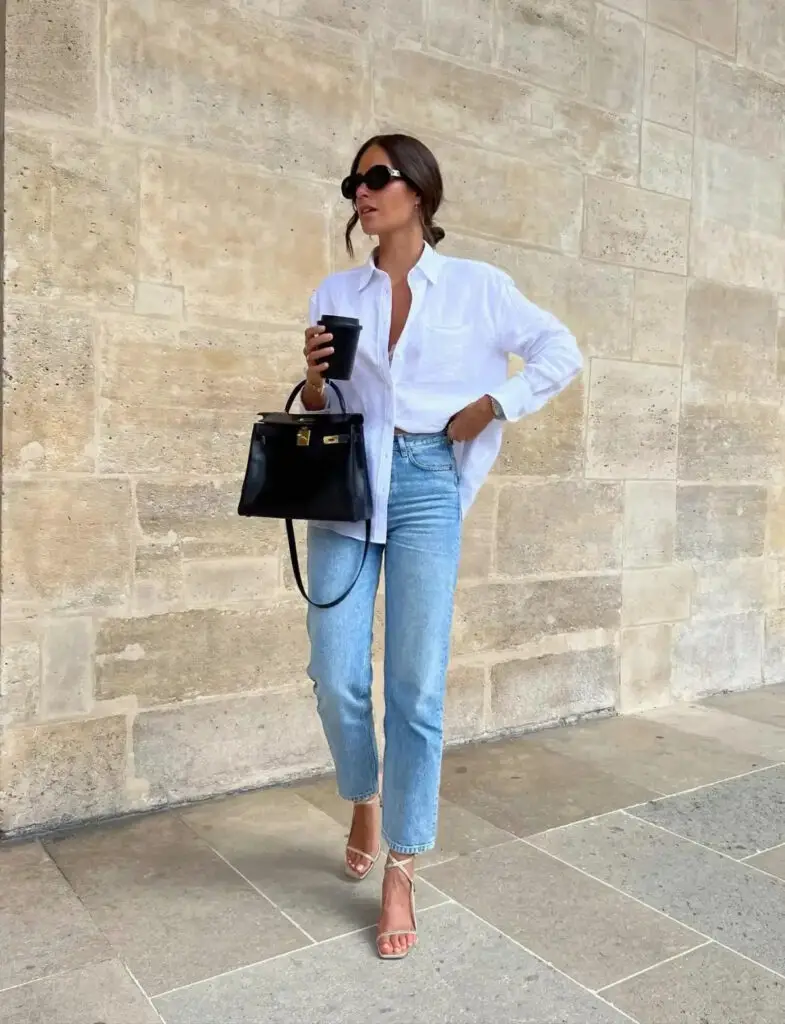 Stylish Casual Spring Outfits: Denim Delight: Flaunting Straight-Leg Jeans This Spring