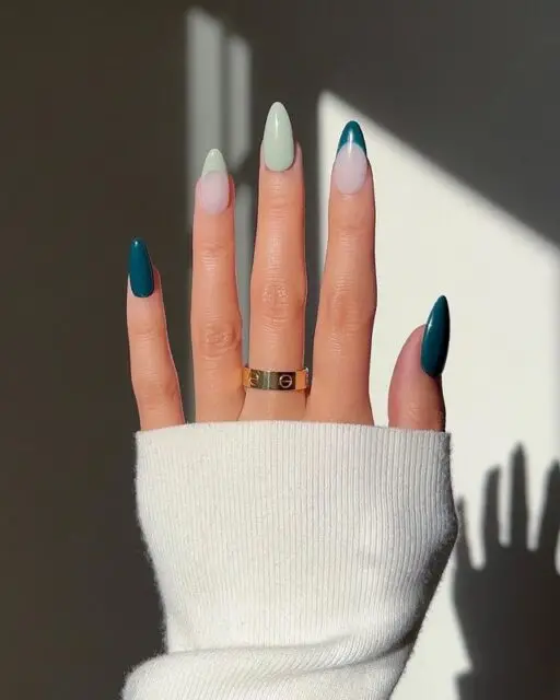 45+ Stunning January Nail ideas 2024: All Green Nail Designs by Alison – Vibrant and Refreshing Nails