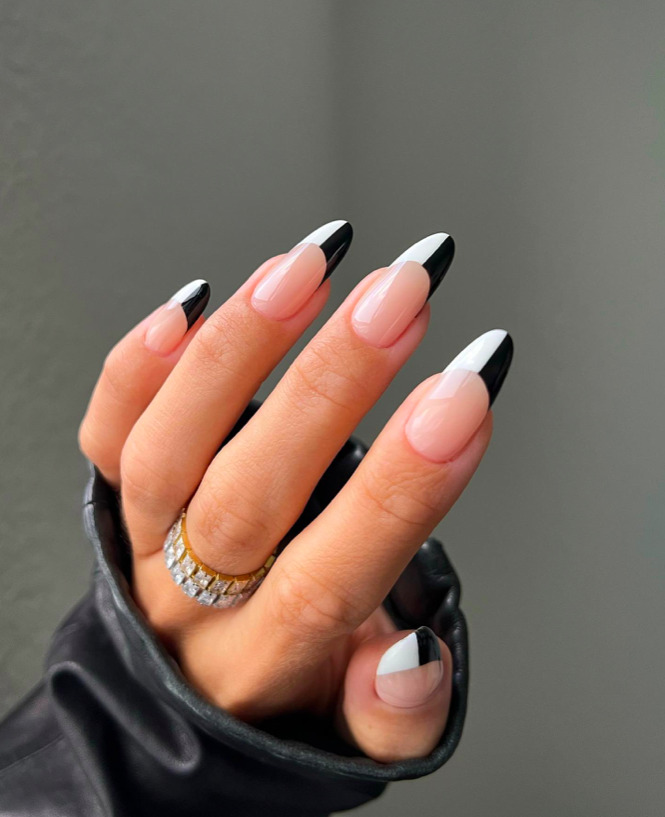 Monochrome Tips Nails by Syd – Chic and Simple Designs