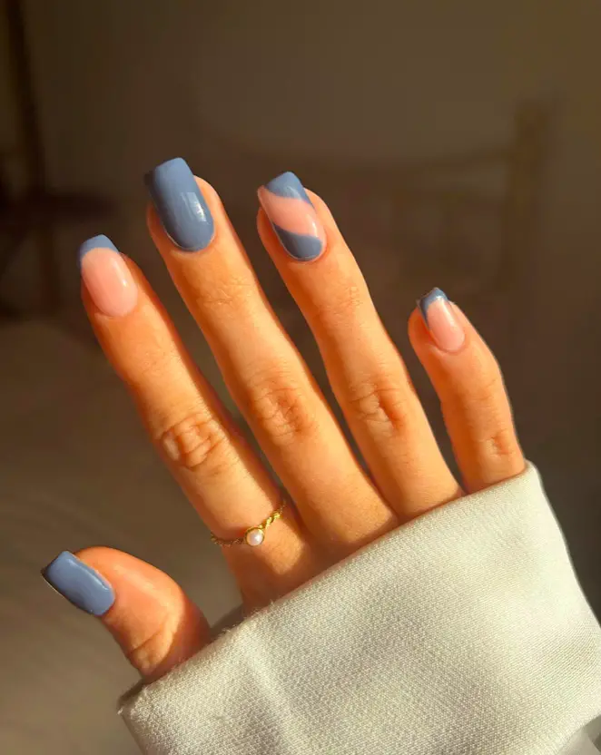 45+ Stunning January Nail ideas 2024: Moody Blue Nails by Lilly Palm – January Mani Ideas