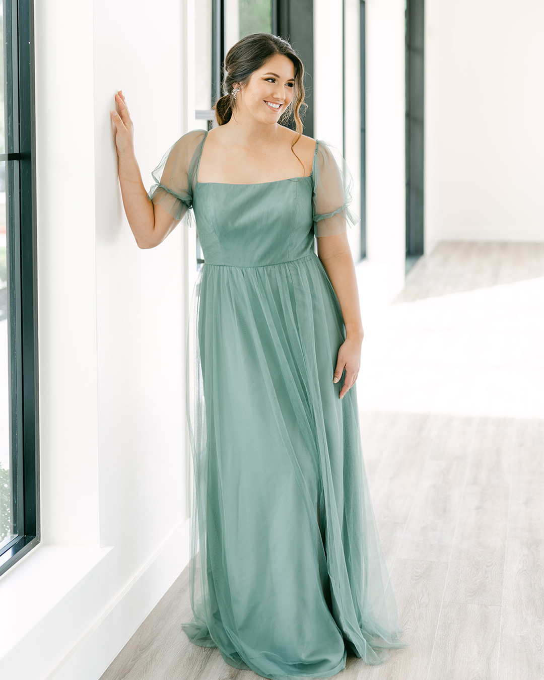 wedding guest outfit plus size green simple sara neville