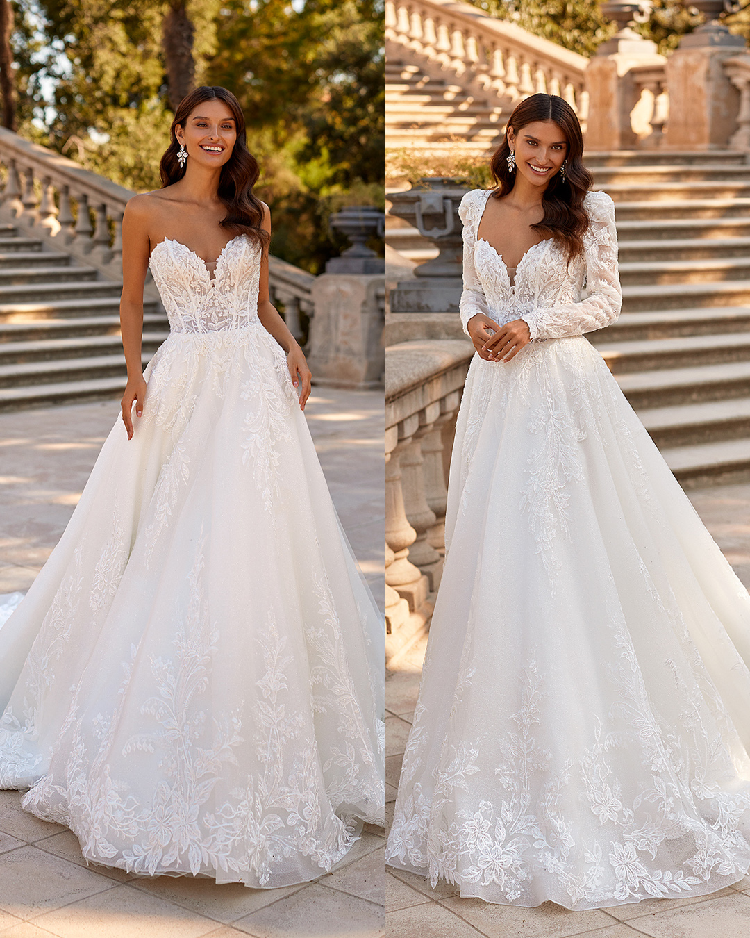 convertible wedding dress with sleeves sweetheart neckline a line val stefani