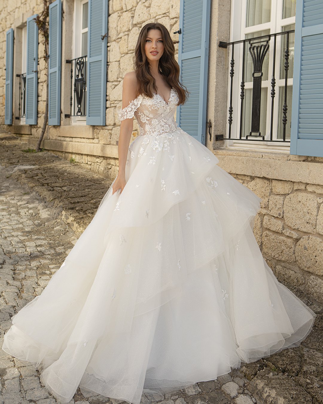 fashion wedding dresses ball gown sweetheart neckline off the shoulder oksana mukha