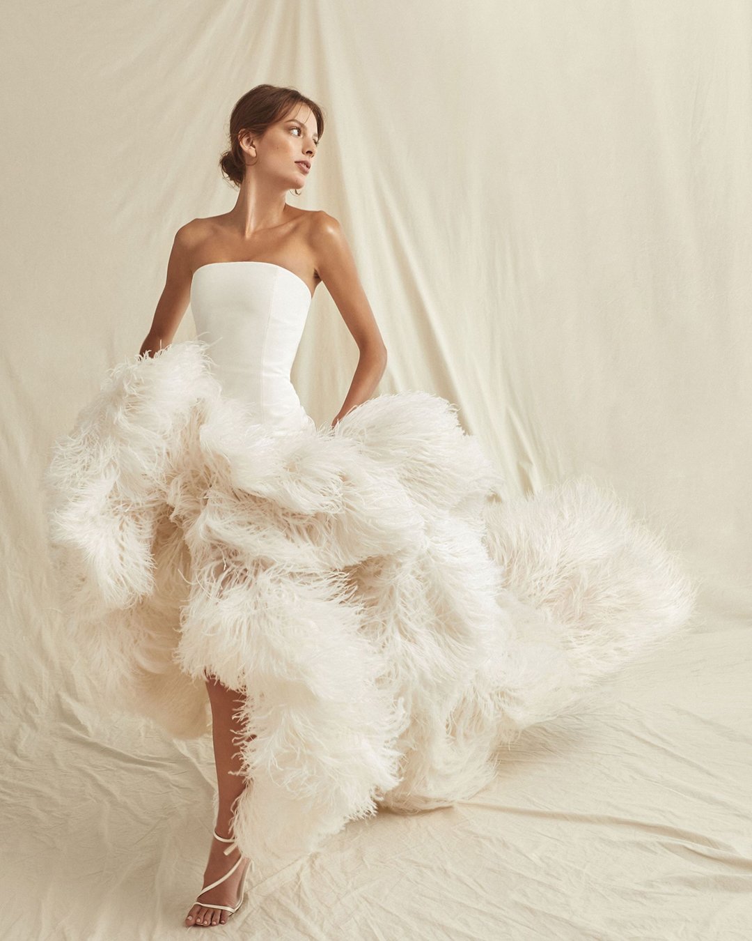 fashion wedding dresses high low strapless neckline with fringe oscar de la renta