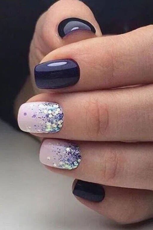 February Nail Ideas - Regal Purple with Added Sparkle