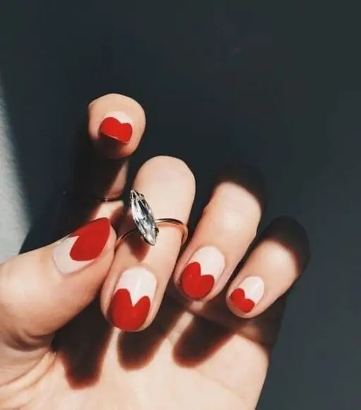 February Nail Ideas - Creative Heart-Shaped Tips