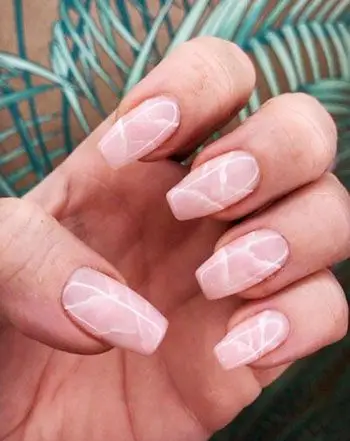 February Nail Ideas - Romantic Sophistication with Pink Marbled Nails