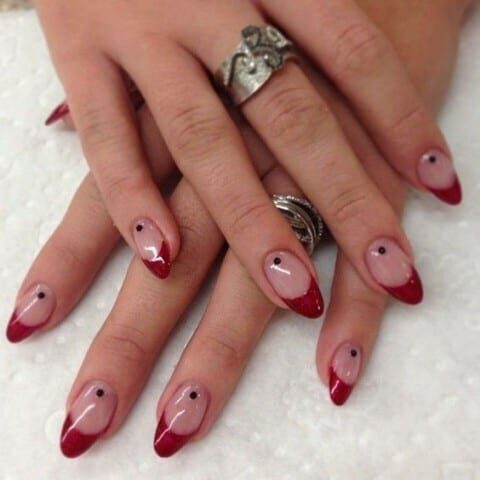 February Nail Ideas - Romantic Red French Tips