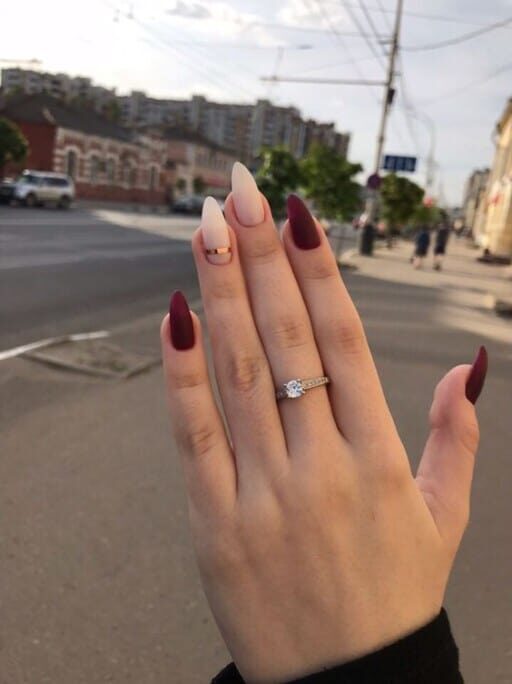 February Nail Ideas - Moody Burgundy Elegance