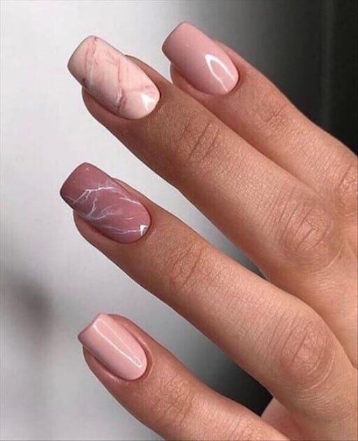 February Nail Ideas - Sophisticated Marbled Magic