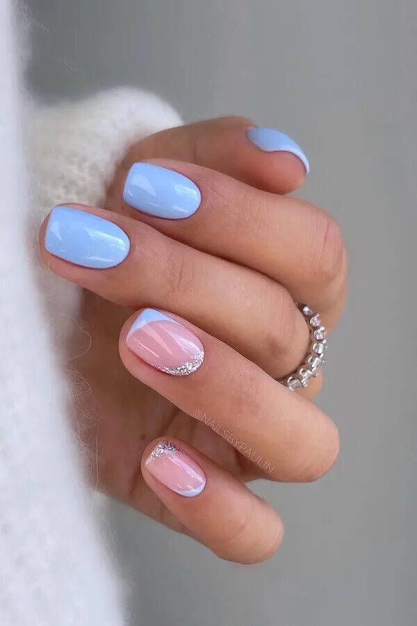 Spring Nail Ideas - Blue Bliss: Captivating Spring Nail Art in Shades of Blue