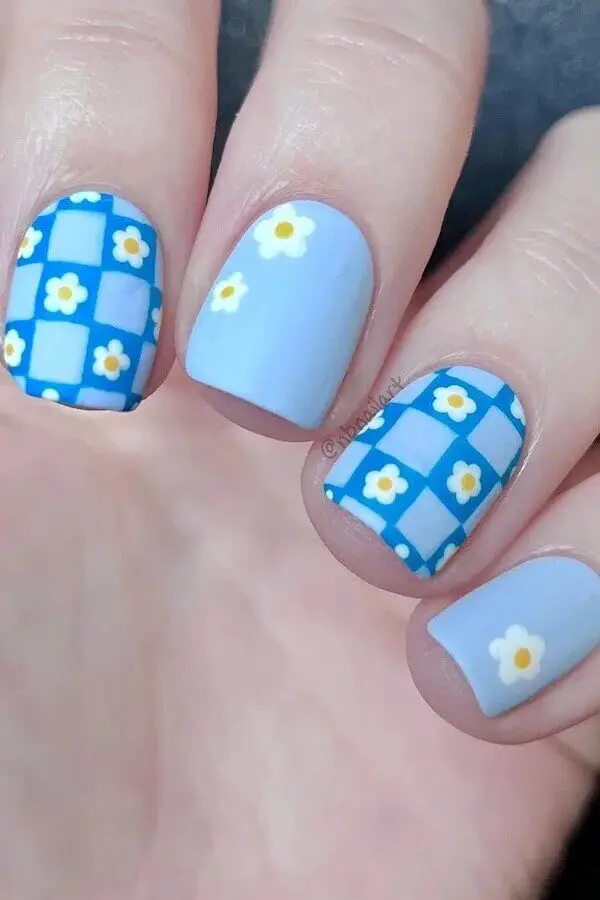 Spring Nail Ideas - Blue Bliss: Captivating Spring Nail Art in Shades of Blue