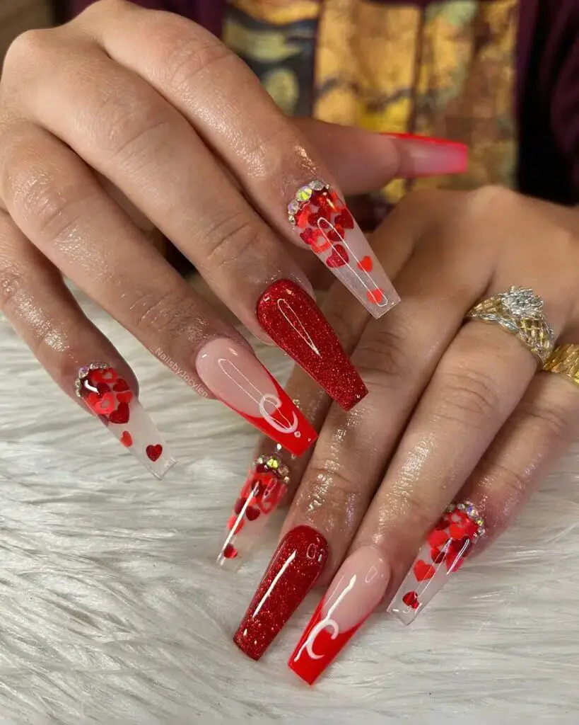 37+ Romantic Red Valentines Day Nails for a Perfect Date Night