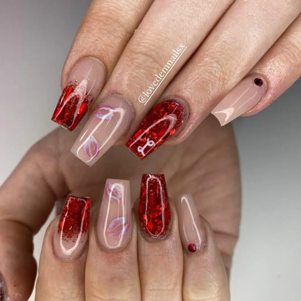 37+ Romantic Red Valentines Day Nails for a Perfect Date Night