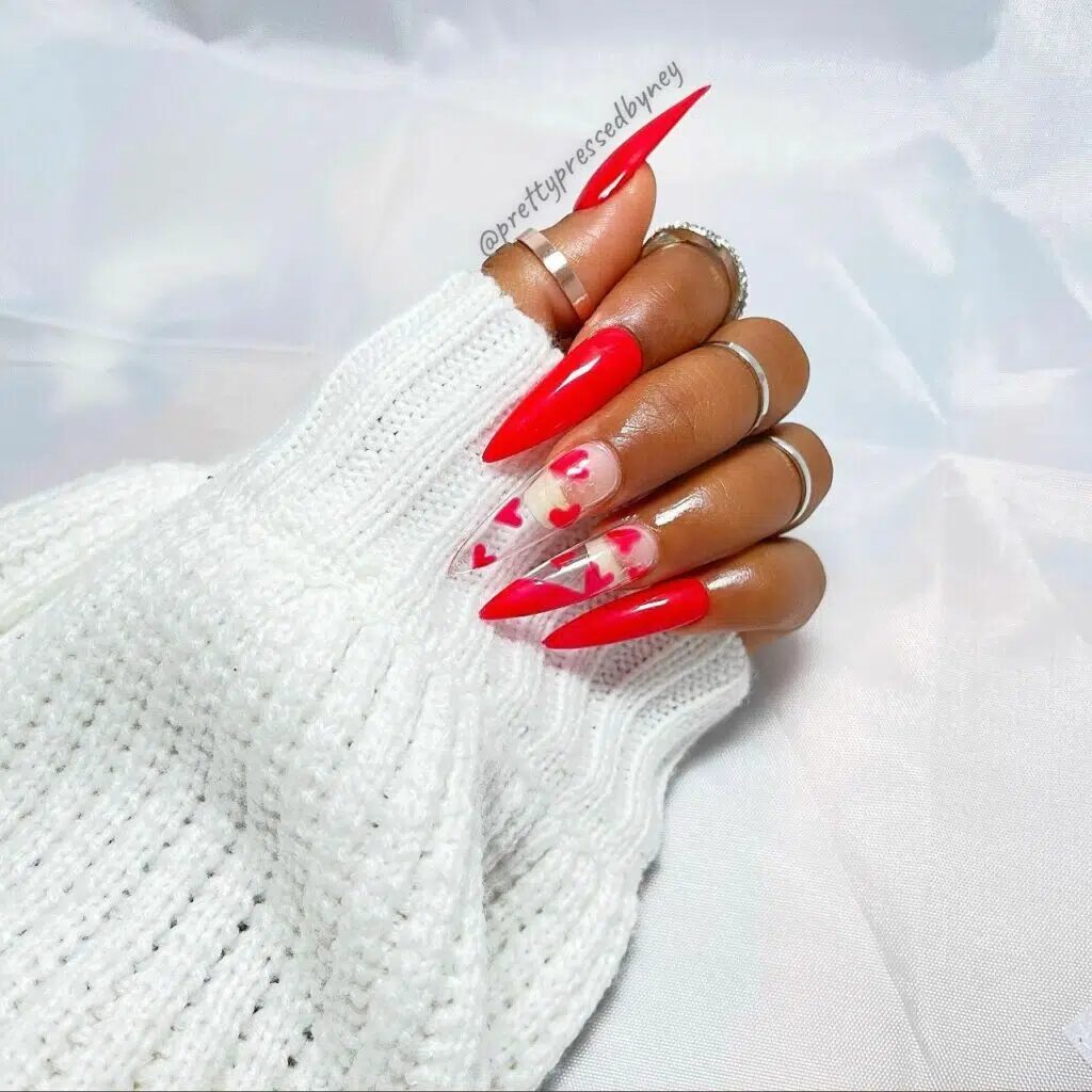 37+ Romantic Red Valentines Day Nails for a Perfect Date Night