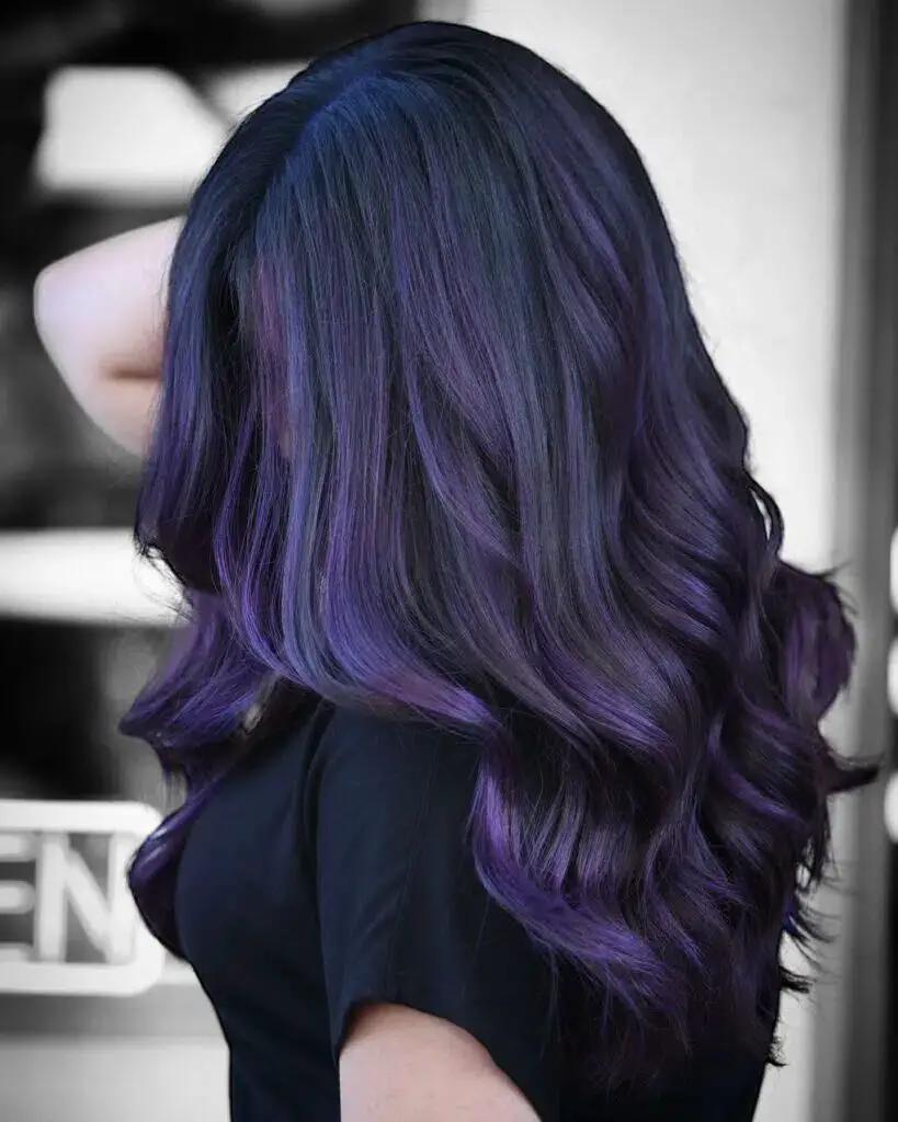 Deep and Dreamy: Purple Balayage on Dark Brown Hair