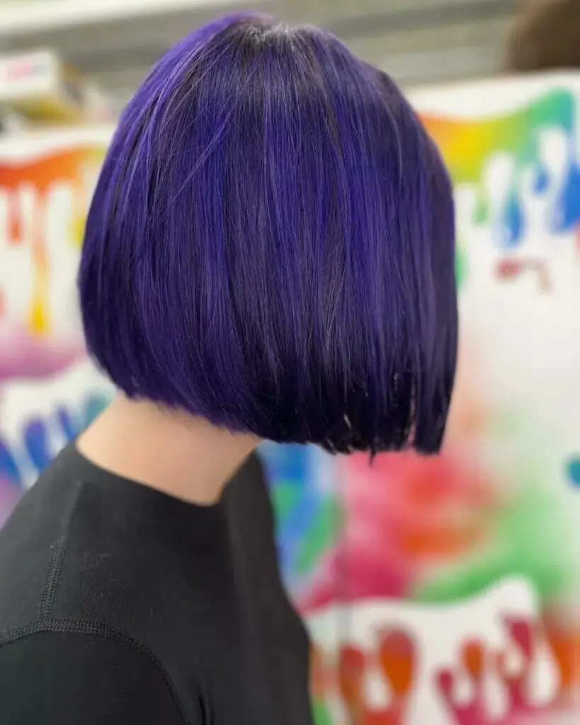 Chic Transformation: Purple Balayage on Brown Bob