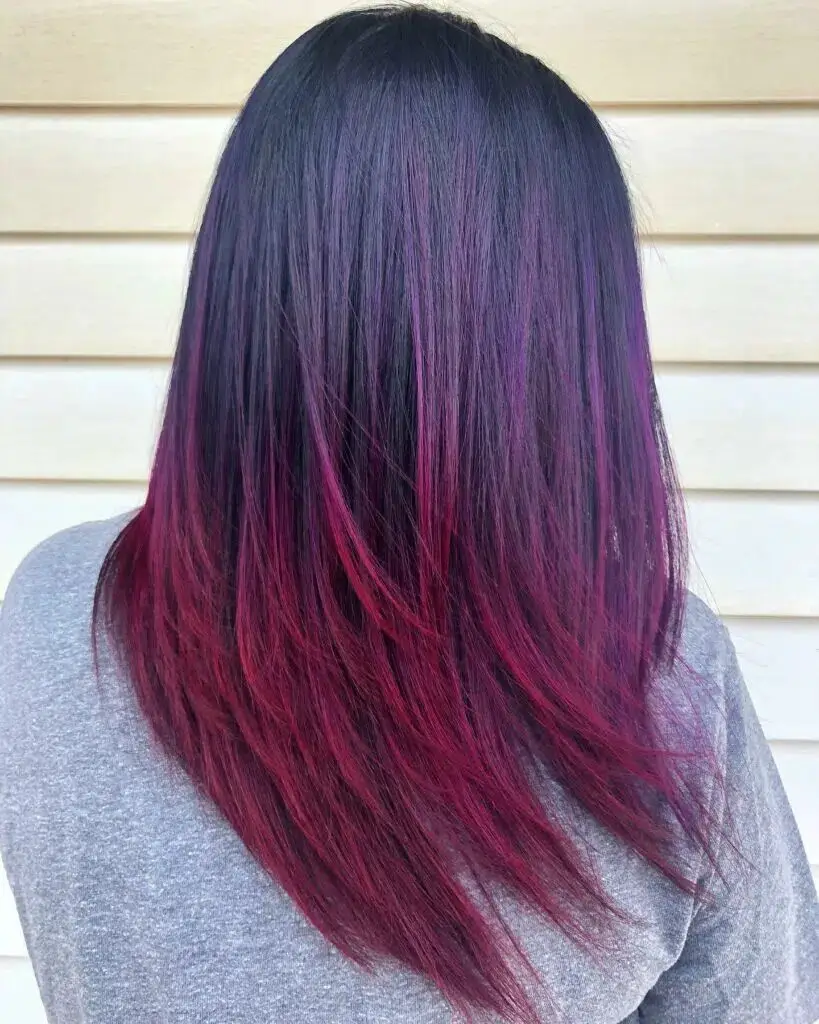 Vivid Vibes: Bright Purple Balayage on Brown Hair